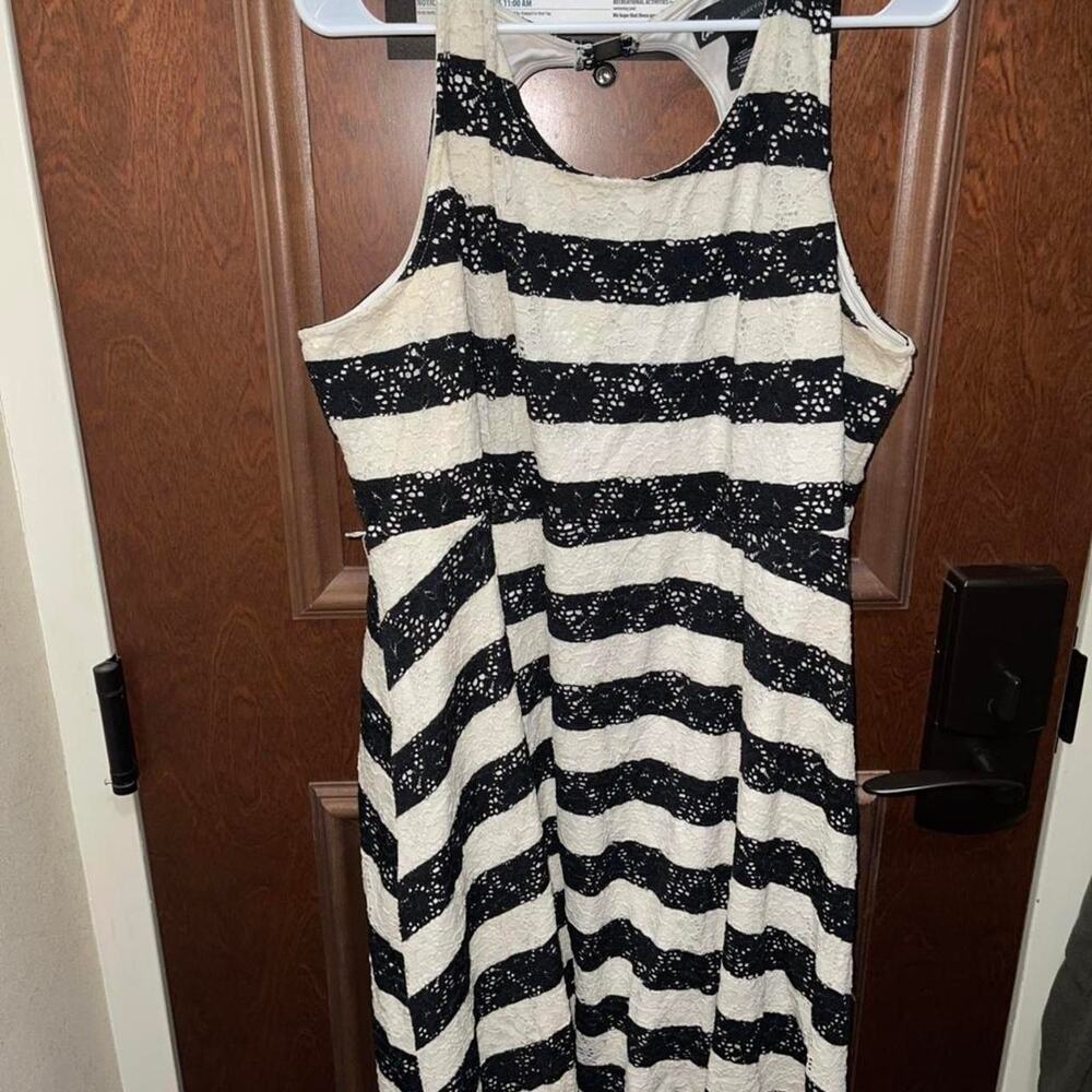 Lane Bryant B&W Striped Dress - Size 24